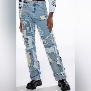 NWT~Akira Leon Patchwork High Rise Jeans size 7